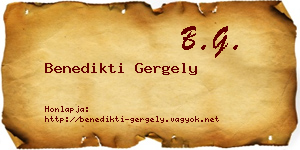 Benedikti Gergely névjegykártya