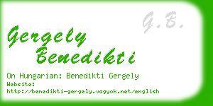 gergely benedikti business card